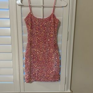 Velvi pink sparkly mini dress new with tags size xs